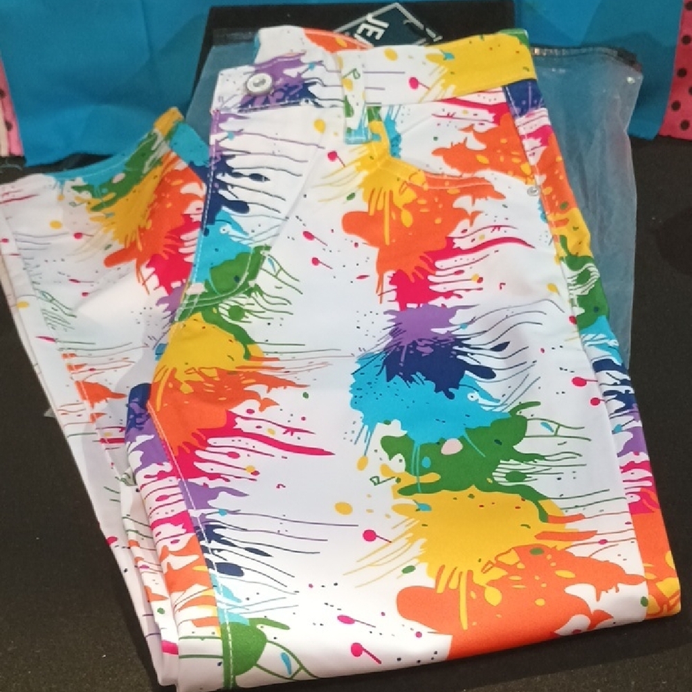 Colorful Kids Paint Splattered Pants